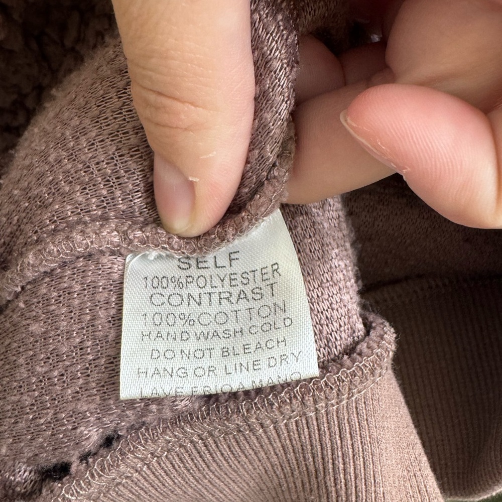 Easel Taupe Textured Sherpa Sweater top - Picture 4 of 7